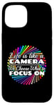 Coque pour iPhone 15 Photographe - La vie comme un appareil photo