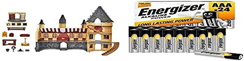 Wizarding World Magical Minis Hogwarts Castle with 12 Accessories, Lights, Sounds and Exclusive Hermione Doll + Energizer AAA Batteries, Alkaline Power Triple A Batteries, 24 Pack (Amazon Exclusive)