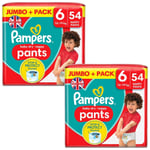 Pampers Baby Dry Nappy Size 6 Diaper Protect Pants 15+kg Jumbo+Pack 2x54 Nappies