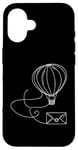 Coque pour iPhone 16 Ballon à air One Line Art Dessin