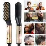 Electric Beard Straightner Brush Men Styling Straightening Heate White Us Plug