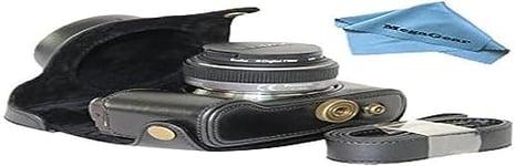 MegaGear "Ever Ready" Protective Black Leather Camera Case, Bag for Panasonic DMC-GF6 with Panasonic LUMIX G 20mm f/1.7