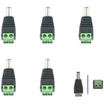 Connecteur d'alimentation mâle à visser pour caméras led 5 pcs.