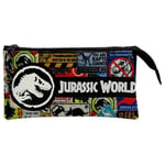 CYP BRAND Sac à Roulette Jurassic World Danger Triple 3 Compartiments Bleu Caricature Bandoulière 4 Roues Inline 2 Ans Garantie Manufacturier Polyester Doux Unisex 124 Grams