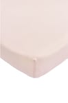 Meyco Baby Uni alèse pour Matelas de Parc (alèse de qualité en Jersey Doux, Parfaitement ajustée grâce à Un élastique sur Tout Le pourtour, Respirante, Dimensions : 75 x 95 cm), Rose Tendre