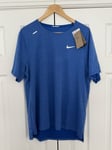 Nike Dri-Fit Rise 365 Running T-Shirt Blue Large CJ5420-481 Brand New With Tags