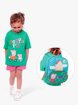 Fabric Flavours Kids' Peppa Pig Bike T-Shirt & Backpack Set, Green/Multi