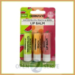 DERMA V10 Lip Balm Soothing - Watermelon | Peach | Berry - VEGAN - Triple Pack