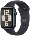 Apple Watch SE 44mm Alu Case/Midnight Sport Band 2023 - S/M Black Small