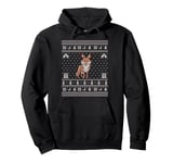 Ugly Xmas Sweater Style Coyote Reindeer Christmas Pullover Hoodie