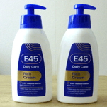 2 x E45 - Daily Care Rich Cream. 24hr moisturisation, with vitamin C + E. 400ml.