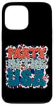 Coque pour iPhone 13 Pro Max Party In The USA Stars Symboles de paix