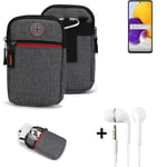 Holster + earphones for Samsung Galaxy A72 Belt Pouch