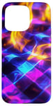 Coque pour iPhone 15 Pro Max Art abstrait psychédélique bleu électrique futuriste