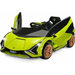 Costway - Lamborghini Voiture Électrique 12V Enfants avec Télécommande 2,4G 2 Portes Papillons Démarrage Progressif & Musique Charge 25kg pour Enfant