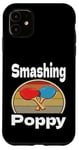 Coque pour iPhone 11 Funny Smashing Poppy Ping Pong Lover Game Winner Retro Humour