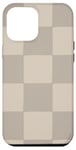 Coque pour iPhone 12 Pro Max Beige clair classique à carreaux Grand damier Beige clair