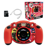 Lexibook, Miraculous Ladybug Chat Noir, Appareil Photo 4-en-1 pour Enfants, Fonction Photo, vidéo, Audio et Jeux, Carte SD 32Go Incluse, DJ080MI