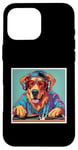 iPhone 16 Pro Max Golden Dog Music DJ Turntables Mixing Vinyl Records Graphic Case