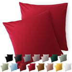 Blumtal Taie Oreiller 65x65 Lot de 2 - Housse de Coussin Microfibre - Taies d'oreillers avec Fermeture enveloppe, certifiée Oeko-Tex, Extra Douce et Lavable - Rouge