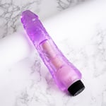 Big Vibrating Dildo Sex Toy 9 Inch Large Girth Purple Vibrator Jelly Feel
