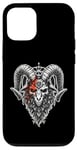 Coque pour iPhone 12/12 Pro Pentagramme occulte Baphomet Satan Païen Gothique Death Metal