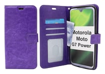 Crazy Horse Wallet Motorola Moto G7 Power (Lila)