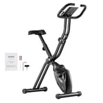 VEVOR Vélo d’Appartement Pliable, Vélo d'Exercice d’Intérieur, Vélo Stationnaire Vertical Résistance Magnétique Réglable, Coussin de Siège Confortable, Moniteur LCD, pour Fitness Entraînement Domicile