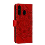 Flip Case for Samsung Galaxy A8S, Genuine Leather Case Business Wallet Case with Card Slots, Magnetic Flip Notebook Phone Cover with Kickstand for Samsung Galaxy A8S (Red)