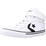 CONVERSE Pro Blaze Strap Leather Sneaker, Blanc/Noir/Blanc, 31.5 EU