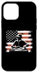 Coque pour iPhone 12 mini Drapeau américain DJ – Amoureux de la platine Deejay des États-Unis patriotiques