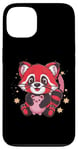 Coque pour iPhone 13 Panda kawaii rouge avec tirelire