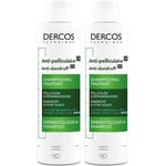 VICHY Dercos Technique Antipelliculaire DS Shampooing traitant pellicules & démangeaisons cheveux normaux à gras 200ml 2x200 ml