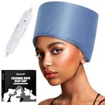 Hair Cap Treatment Steamer - Deep Conditioning Thermal Heat Caps Electric for Afro Hair Hot Care Hat Home Spa with 2 Mode/Blue (UK Plug)