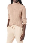 Amazon Essentials Pull Col Roulé En Maille Torsadée Style Irlandais (Grandes Tailles Disponibles) Femme, Taupe Chiné, 5XL Grande taille