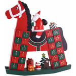 Ahlsen - Calendriers de l'Avent Calendrier de l'Avent en Bois Père Noël et décoration de Cheval en Bois Calendrier de l'Avent de Noël Décoration de