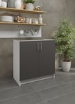 Kitchen Base Sink Unit 800mm Storage Cabinet With Doors 80cm - Dark Grey Matt