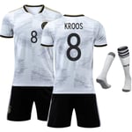 2022 Tyskland Jersey Set Barn Vuxna Fotboll Fotbollströja Trainin Jersey Suit No.8 KROOS XS