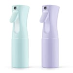 LOPHE Vaporisateur pour Cheveux,2PCS 200ml Vaporisateur Rechargeable Visage Coiffeur, Vaporisateur de Coiffure Réutilisable pour Nettoyage Vaporisateur Cheveux Produit Coiffure,Bleu+Violet