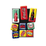 Nostalgic-Art Retro Fridge Magnets 9 Pieces Coca Cola - Pop Art - Gift Idea for Coke Fans Magnet Set for Magnetic Board Vintage Design