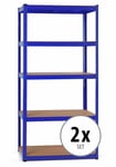 2x Rangement Étagère Atelier Charge Lourde Metalilique Bleu 5 Tablette Max 875Kg