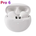 OLAF Air Pro 6 TWS ¿couteurs sans fil Bluetooth Casque Fone ¿couteurs Bluetooth Casque de sport avec micro pour iPhone Xiaomi POCO-Blanc_XINENGJI