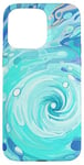 iPhone 15 Pro Max Swirl Blue Color Illustration Pattern Abstract Art Case