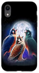 iPhone XR 3 Falcon Howling At The Moon Funny Hawk Bird Lover Birder Case