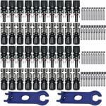 Ouylaf - 20 Paires Connecteur MC4 Solaire Photovoltaïque Connecteur pv Mâle/Femelle, Double Anneaux Joint étanche, pour Photovoltaïque Panneau