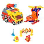 SUPERTHINGS Mission Fire Strike – Blister avec 2 SuperThings exclusifs, 1 hélicoptère, 1 Camion de Pompiers. Diversité d'activités