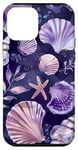 Coque pour iPhone 12 mini Violet Moderne Floral Coastal Petite-fille – Tendance