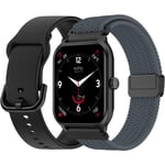 Montre Connectée Echo Rainbow Pro S Noir Silicone + Gris Nylon