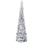 Vidaxl - Sapin de Noël artificiel escamotable argenté 180 cm pet Argent