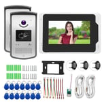 7in 1080P WiFi Video Card Doorbell Intercom 2 Outdoor Unit TFT Screen Rainpr Hot